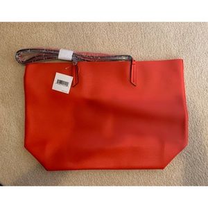 NWT red faux leather tote